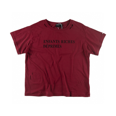 ERD ENFANTS RICHES DEPRIMES 水洗做旧磨破标语印花潮流短袖T恤
