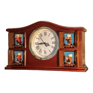 美国Mr.Christmas泰迪熊时钟音乐八音盒木质女友儿童生日礼物