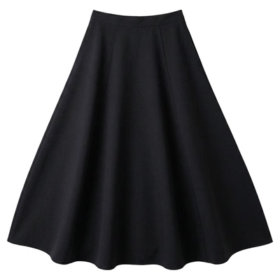 高端定制黑色高级感气质花苞裙冬