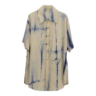 APOZi collection 限定蓝染系列盘扣条纹衬衫开衫简约新中式国风
