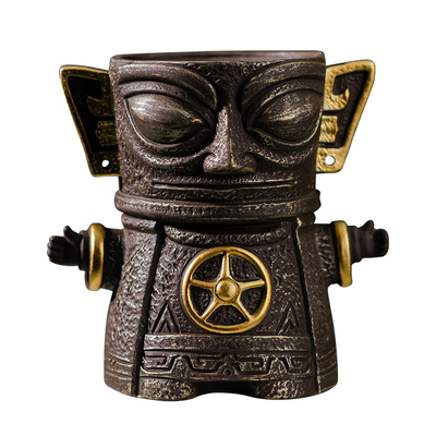 三星堆文创笔筒桌面多功能摆件