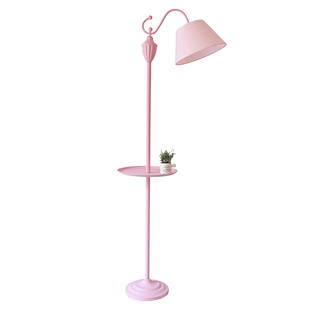 网红粉色ins落地灯卧室北欧风格公主儿童房布置简约客厅立式台灯