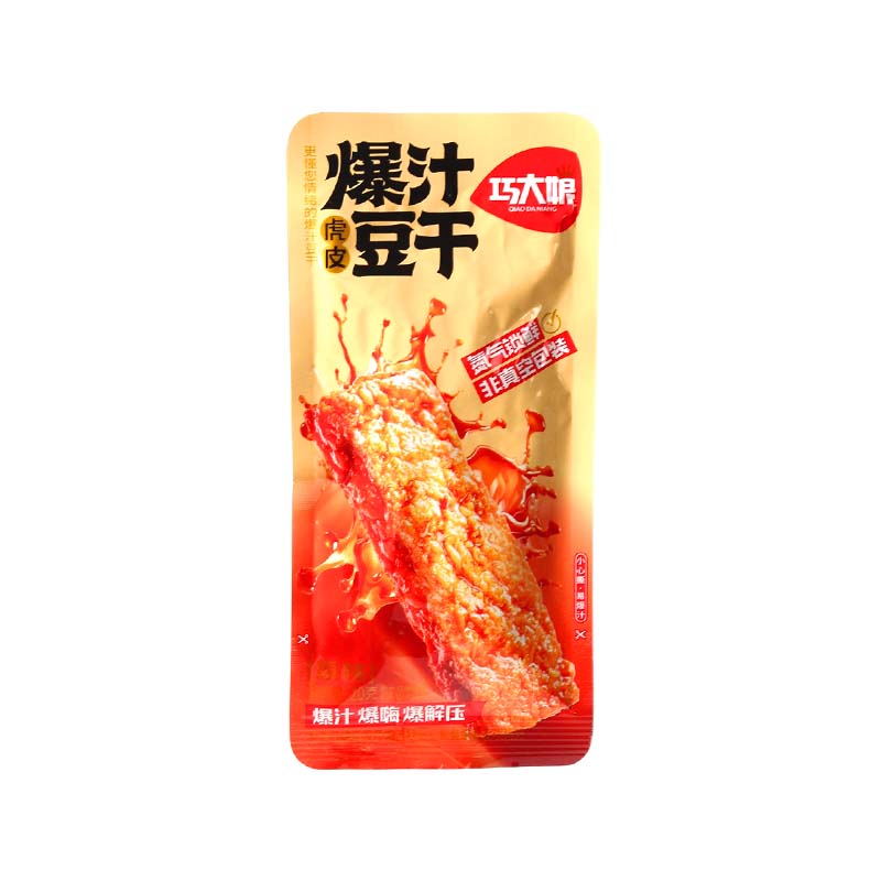 巧大娘虎皮爆汁豆干香辣麻辣原味开袋即食办公休休闲解馋零食小吃