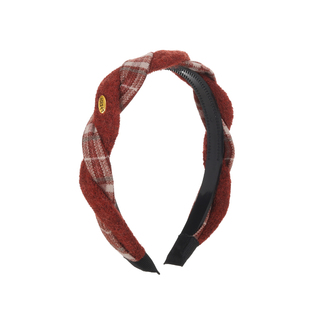 DODOGOGO复古毛呢格子洗脸发箍女款2026新款气质新年红色头箍发饰