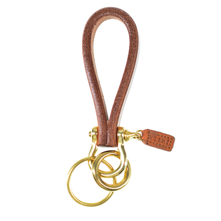 山仓日本枥木鞍革植鞣牛皮钥匙扣养牛仔链头环手工无性别潮男复古