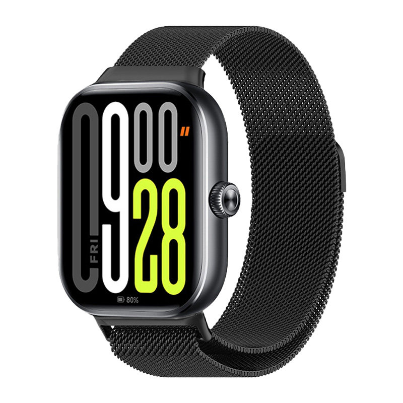 适用红米watch6/54小米手环10pro表带小米redmiwatch65米兰磁吸腕带小米手环8/9Pro金属三株钢带男表链替换带