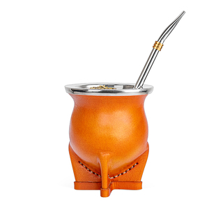 买2送保温壶 阿根廷马黛茶专用杯梅西同款牛皮葫芦水杯子吸管茶具