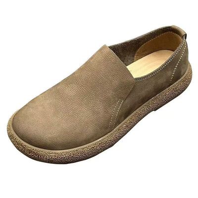 勃肯男鞋2025新款冬季休闲百搭复古男士上班工作轻便软底大头皮鞋