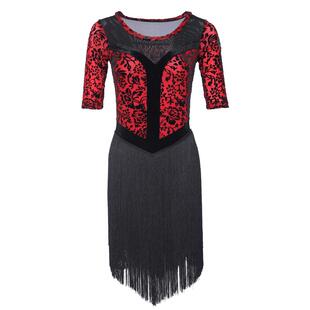 朵俏拉丁舞练功服女新款流苏连衣裙成人表演服装性感专业舞蹈套装