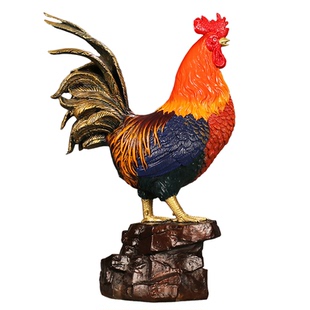大吉大利黄铜公鸡摆件纳福雄鸡报晓家居客厅装饰吉祥物送礼工艺品