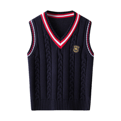 加绒毛线针织女孩秋冬外穿背心