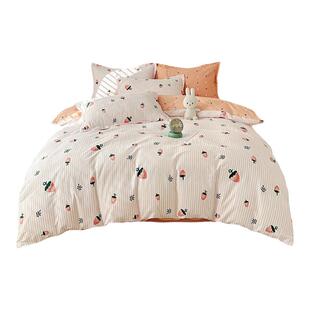 小清新床上四件套100全棉纯棉2026新款春季床单被套被罩南通床品4