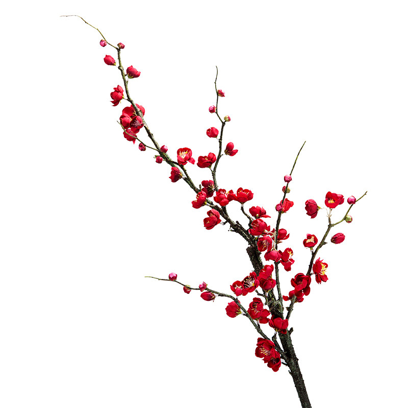 单枝仿真梅花绢花干枝婚庆花艺
