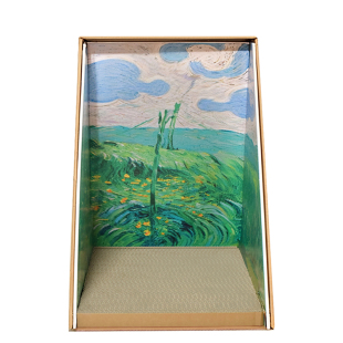 猫咪世界名画油画猫窝半封闭猫屋四季通用耐磨超大猫抓板宠物用品
