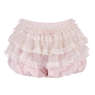 法式少女风琴裙天丝碎花泡泡短裤