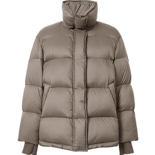 红袖outlets2024冬季新款女装三防落肩拉链立领一手长羽绒服