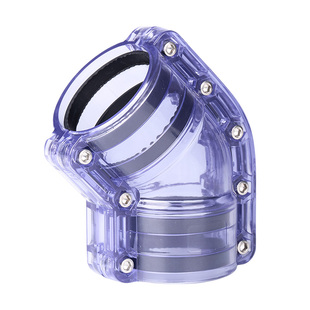 戎生UPVC透明两片式45度弯头 pvc对夹式双片式弯头 塑料管套