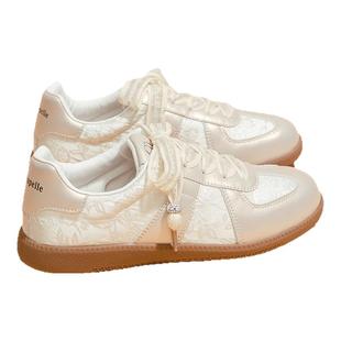 拉夏贝尔德训鞋女2026春季新款软底百搭透气国风休闲运动小白板鞋