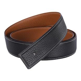 H双面不带头皮带男士真皮头层牛皮3.8 3.2青年无头带身腰带裤带条