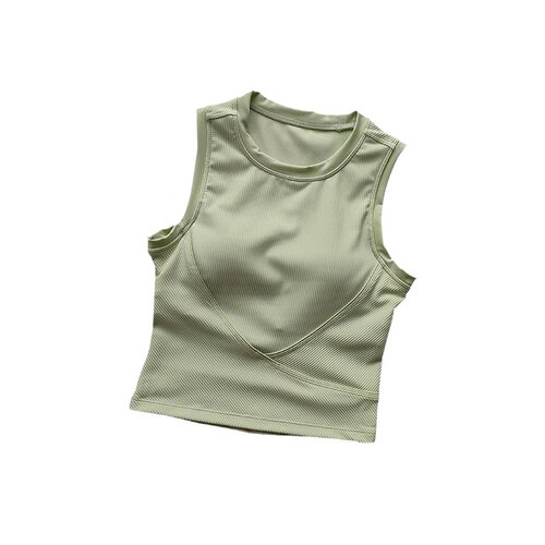 时尚外穿瑜伽服运动背心带胸垫遮副乳运动内衣女紧身显瘦健身上衣