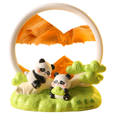 可爱熊猫文创流沙画摆件治愈解压