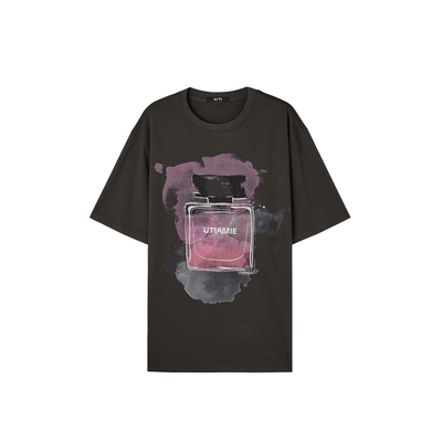 U/TI晕染香水系列T恤女 设计感廓形棉质短袖上衣尤缇2025秋季新款