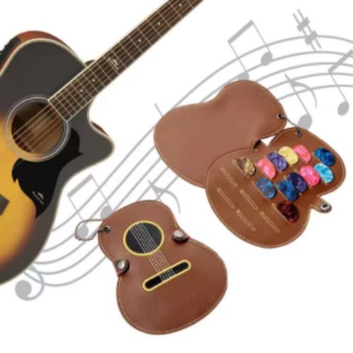 时尚葫芦造型吉他拔片片拨便携钥匙扣牛皮包多位皮革创意