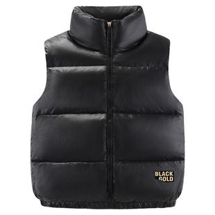 波姆熊儿童加厚羽绒马甲外穿女童2025秋冬新款中大童抗菌保暖背心