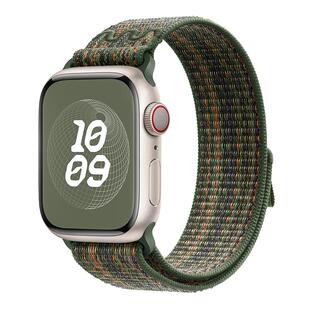 适用applewatchs10苹果手表表带iwatch9表带新款耏克尼龙编织45/46s8表带se魔术贴s7/6/5男watchultra2高级感