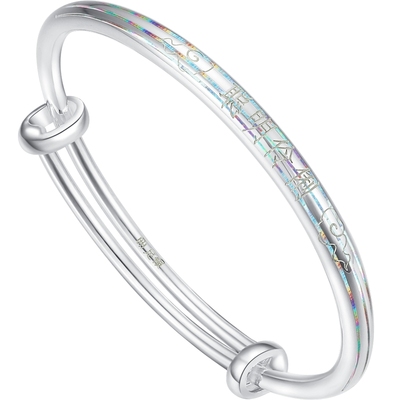 宝护足银手镯潮宏基礼物周岁