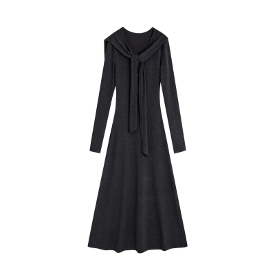 韩系氛围感慵懒披肩针织连衣裙秋