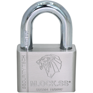 不锈钢挂锁防盗锁c级大锁头304大号防撬户外防水防锈防雨通用钥匙