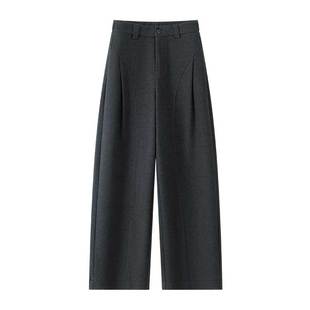 加厚毛呢弯刀裤女2025年秋冬新款高腰显瘦垂顺休闲裤直筒裤镰刀裤