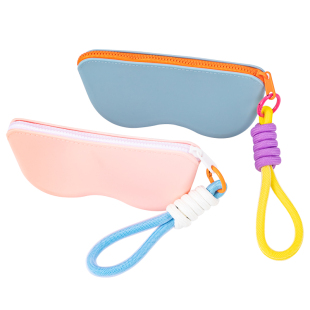 糖果撞色眼镜袋墨镜太阳镜保护套收纳包旅行便携手提硅胶眼镜盒