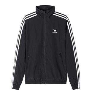 骆驼校园风衣夹克立领外套女款男款情侣春季户外运动防泼水黑色