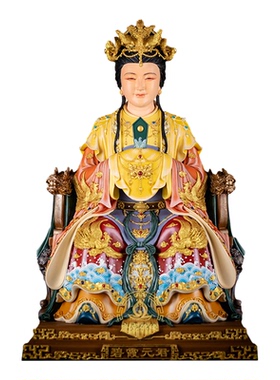 纯铜碧霞元君神像供奉家居装饰品