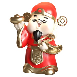 财神爷桌面摆件家用办公室装饰品客厅玄关钥匙收纳置物架开业礼物