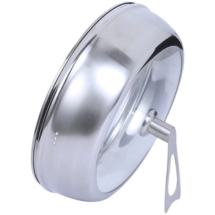 加高锅盖蒸锅炒菜锅不锈钢盖透明30CM32CM34CM铁锅加厚家用盖子