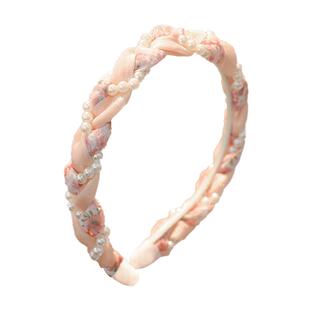 2025新款儿童彩色碎花发箍女童超仙甜美麻花编织头箍日常百搭头饰