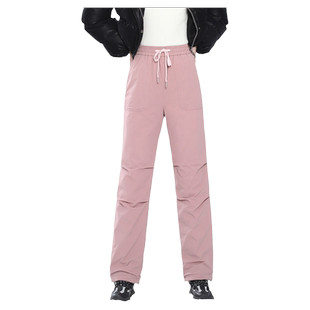 雪中飞2026春新款女羽绒裤功能性防泼水易去污工装松紧抽绳抗寒