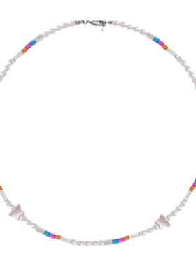 欧美珠项链蝴蝶翅膀毛衣链项饰