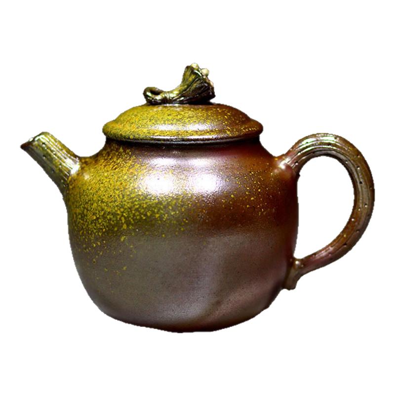 坭兴陶柴烧精品莲蓬壶名家纯手工茶具家用泡茶壶中式复古非紫砂