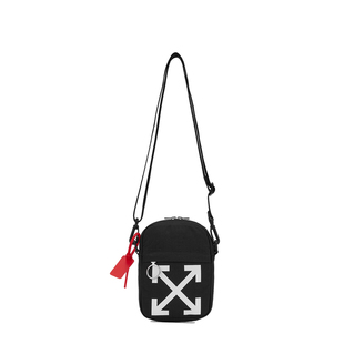 OFF-WHITE™情侣款新款斜挎包休闲潮流双箭头图案装饰拉链小包