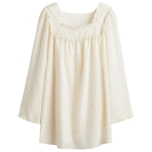 HM春季女装时尚休闲透视圆点薄纱连衣裙1284004