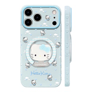 天使猫咪支架适用苹果17手机壳iPhone14新款华为NOVA15卡通OPPORENO16可爱女VIVOS60元气版X300S小米17PROMAX