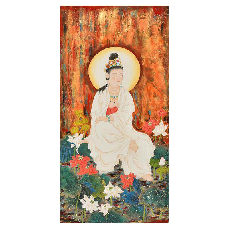 纯手绘字画重彩人物画