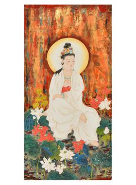 纯手绘字画重彩人物画