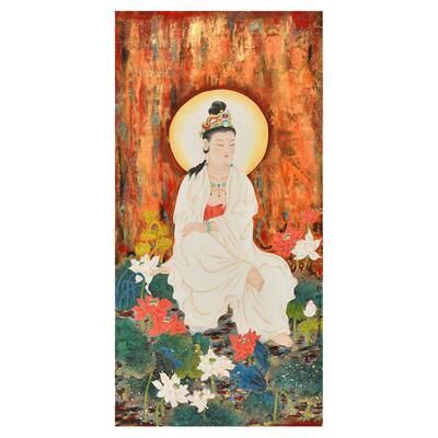 纯手绘字画重彩人物画