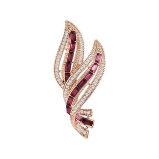 精致优雅采兰叶子胸针女气质时尚设计感奢华固定衣服胸花别针配饰