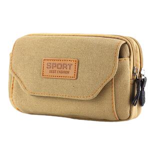 帆布手机包男士工地干活耐磨穿皮带手机袋横竖款多功能腰包工具包